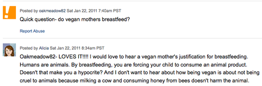 Do vegan mothers breast feed?