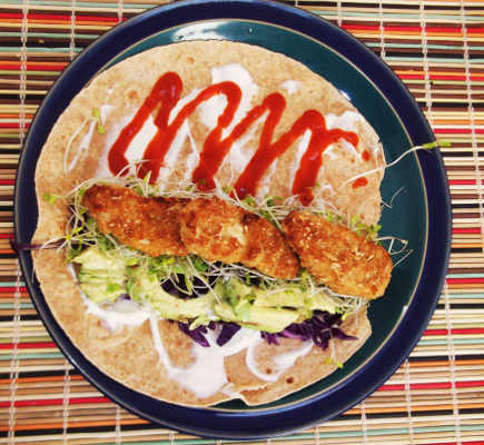 Wrap with Gardein 7 grain crispy tenders