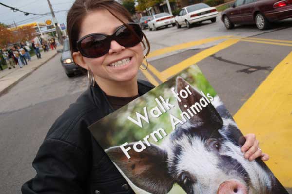 This picture was one of the first I ever posted of myself at the 2009 Farm Sanctuary's Walk for Farm Animals.