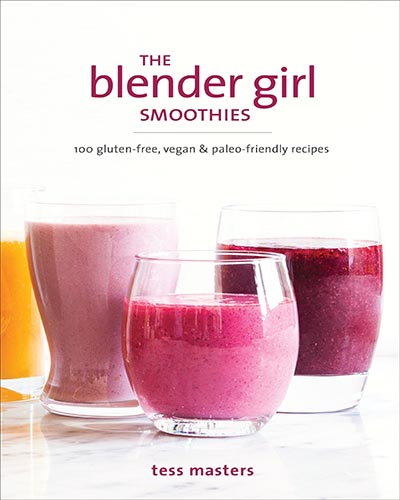 Cover for the book Blender Girl Smoothies. Features several glasses of colorful smoothies on a white background.