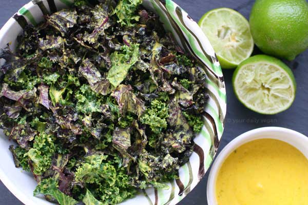 Massaged Kale Salad with Turmeric-Tahini-Lime Dressing Recipe | Your Daily Vegan