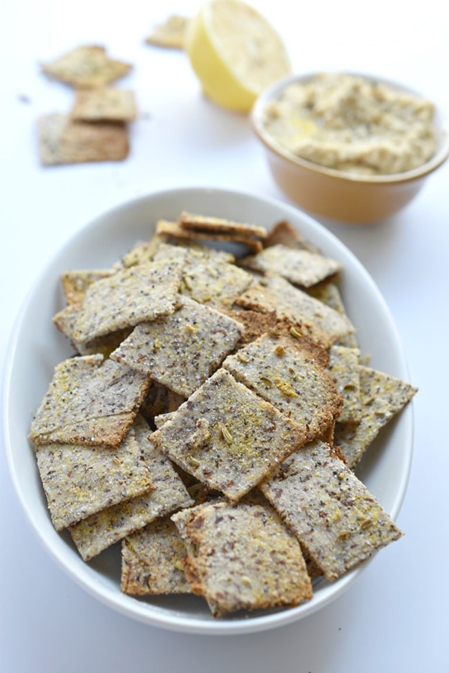 Grain-Free Everything Cracker Recipe from Fork and Beans - Vegan Thanksgiving Guide - Your Daily Vegan