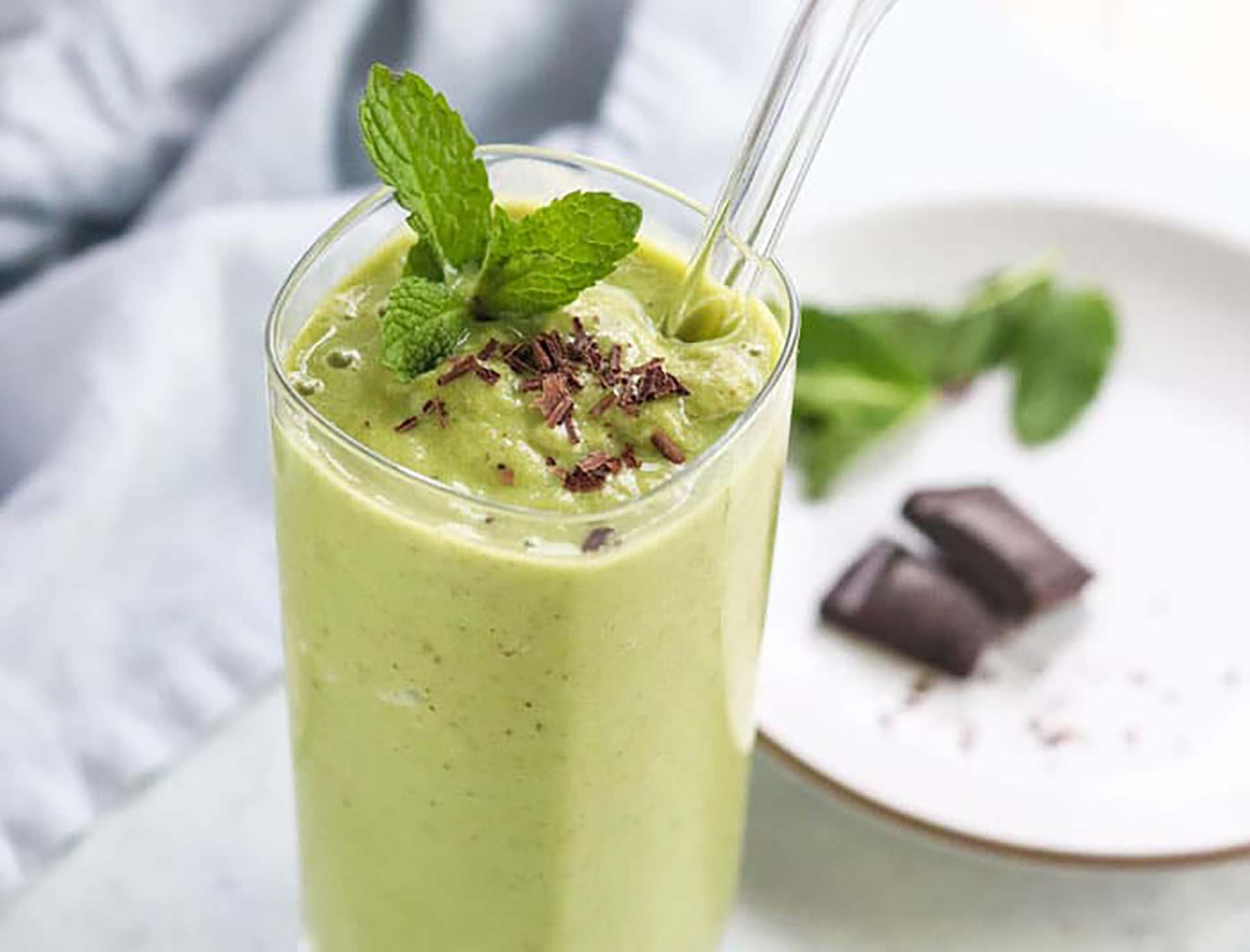 Shamrock Shake with chocolate and mint on top